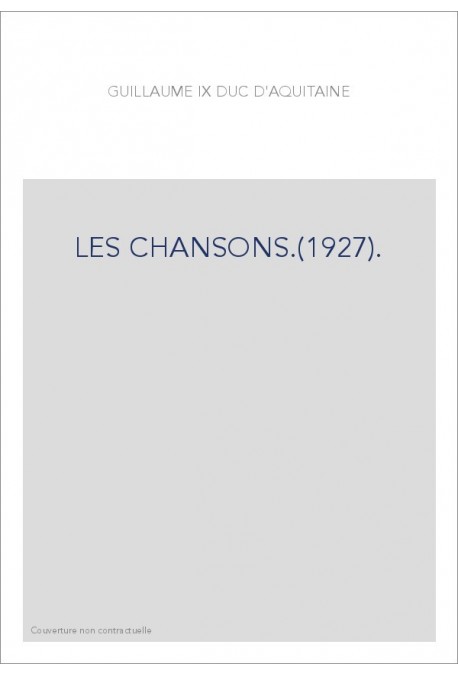 LES CHANSONS.(1927).