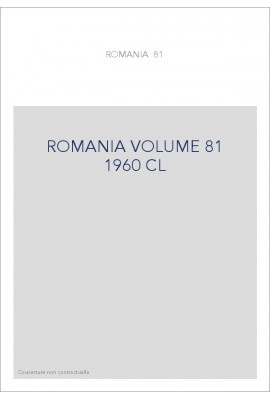 ROMANIA VOLUME 81 ( 1960 ) CL