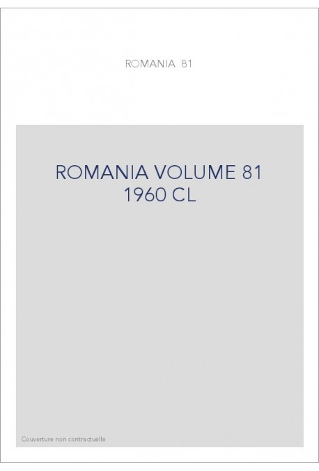 ROMANIA VOLUME 81 ( 1960 ) CL