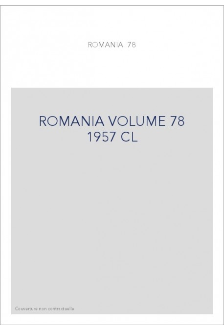 ROMANIA VOLUME 78 ( 1957 ) CL