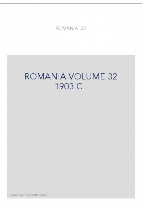 ROMANIA VOLUME 32 ( 1903 ) CL