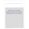 INDEX DU CONTRAT SOCIAL (TEXTE DE 1762 ET MANUSCRIT DE GENEVE).