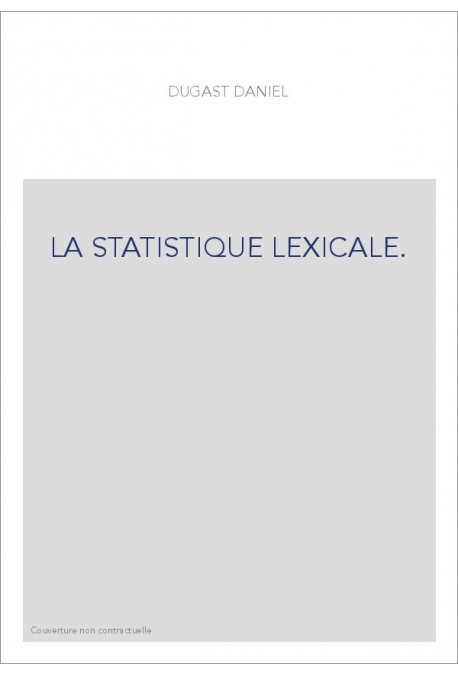 LA STATISTIQUE LEXICALE.