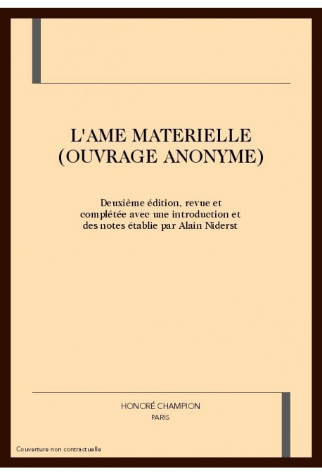 L'AME MATERIELLE (OUVRAGE ANONYME)