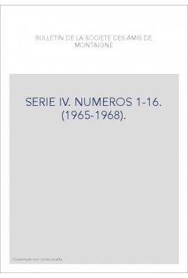 SERIE IV. NUMEROS 1-16. (1965-1968).