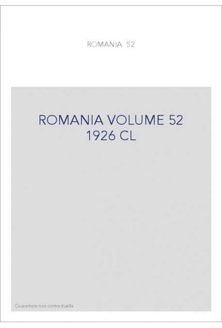 ROMANIA VOLUME 52 ( 1926 ) CL