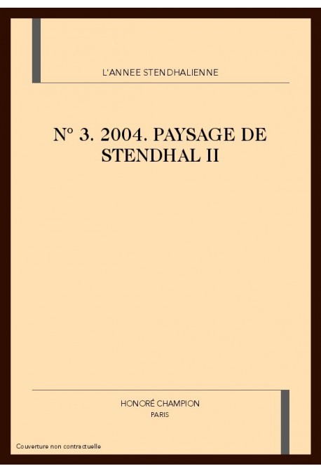 L'ANNEE STENDHALIENNE N°3 2004