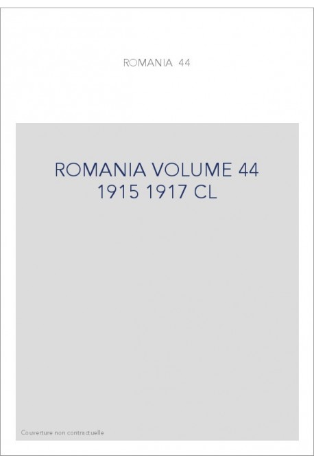 ROMANIA VOL. 44(1915-1917) CL