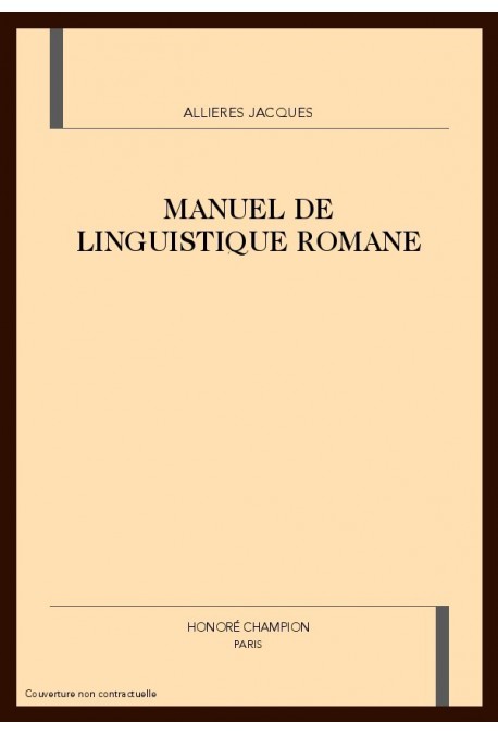 MANUEL DE LINGUISTIQUE ROMANE