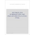 FESTGABE FUR WENDELIN FOERSTER. BEITRAGE ZUR ROMANISCHEN UND ENGLISCHEN PHILOLOGIE. (1902).