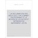 LA DECLARATION DES ABUS QUE L'ON COMMET EN ESCRIVANT ET LE MOYEN DE LES EVITER ET REPRESENTER NAYVEMENT LES PA