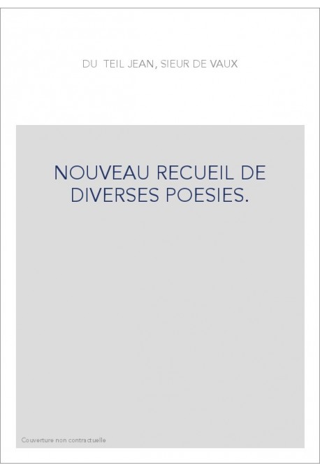 NOUVEAU RECUEIL DE DIVERSES POESIES.