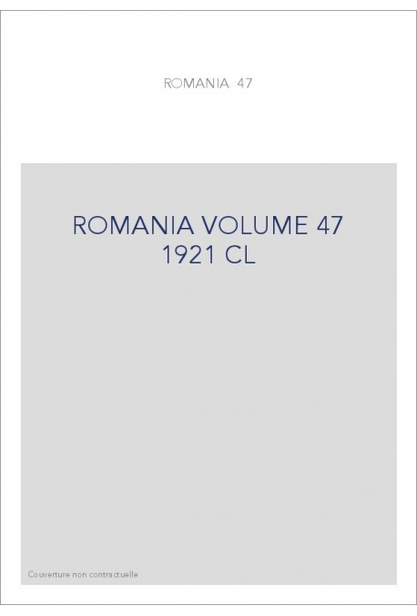 ROMANIA VOLUME 47 ( 1921 ) CL