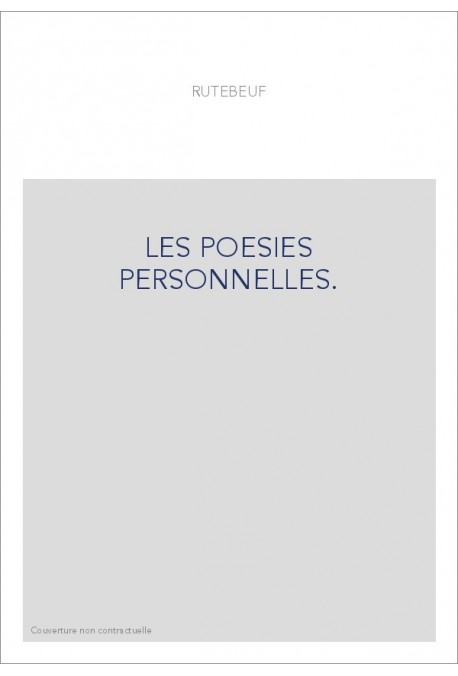 LES POESIES PERSONNELLES.