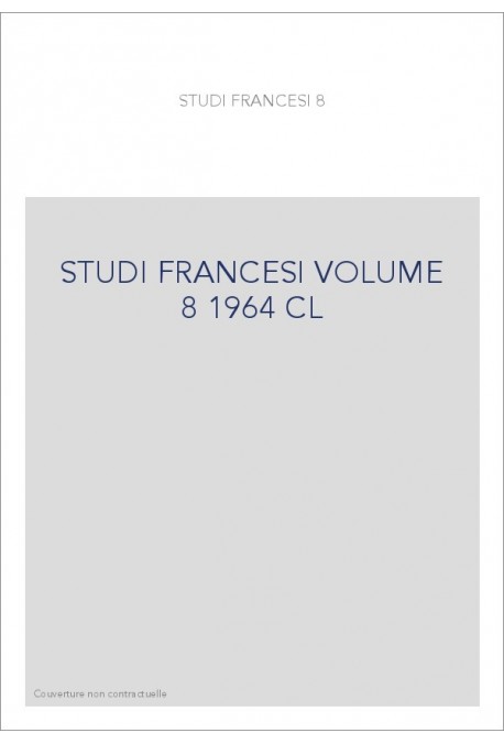 STUDI FRANCESI VOLUME 8 (1964)