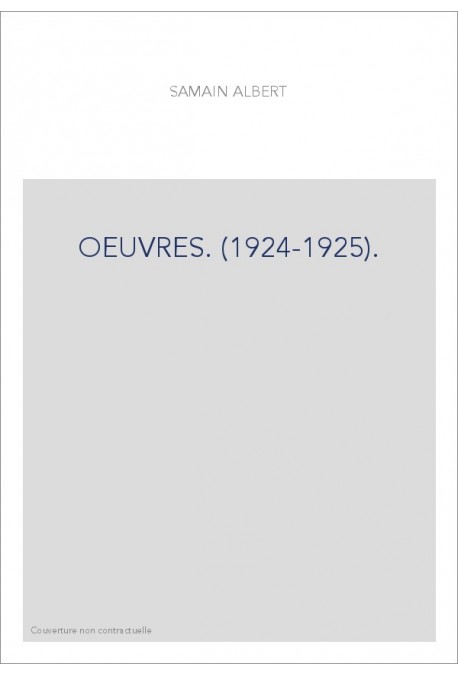 OEUVRES. (1924-1925).