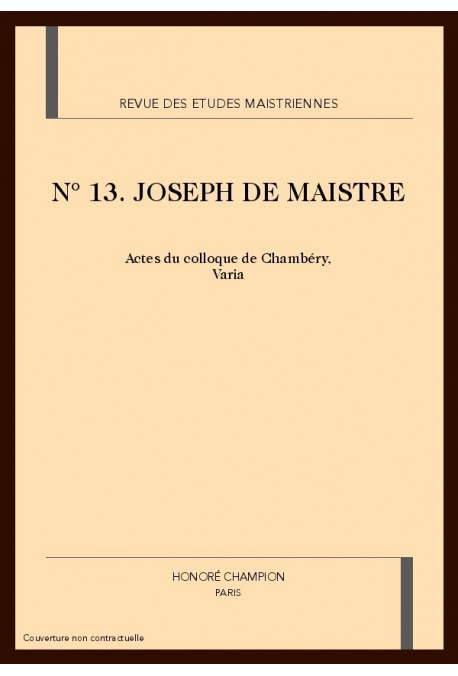 N° 13. JOSEPH DE MAISTRE