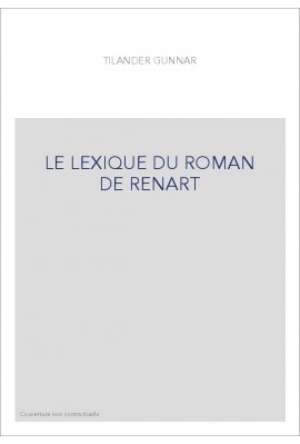LE LEXIQUE DU ROMAN DE RENART (1922)