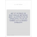 ART ET SCIENCE DE RHETORIQUE METRIFIEE AVEC LA DIFFINITION DE SYNALEPHE, POUR LES TERMES QUI DOIBVENT SYNALEPH