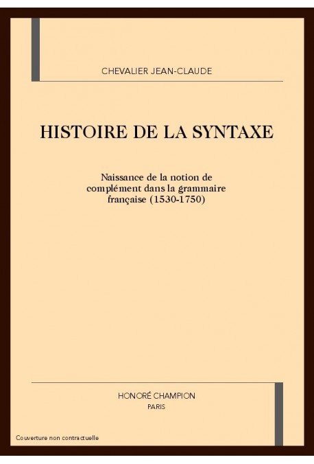 HISTOIRE DE LA SYNTAXE
