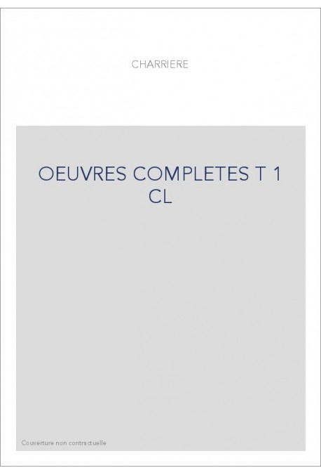 OEUVRES COMPLETES T1 : CORRESPONDANCE I (1753-1766)