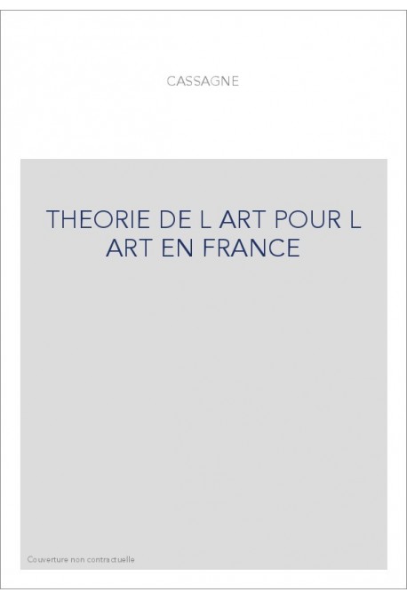 THEORIE DE L ART POUR L ART EN FRANCE