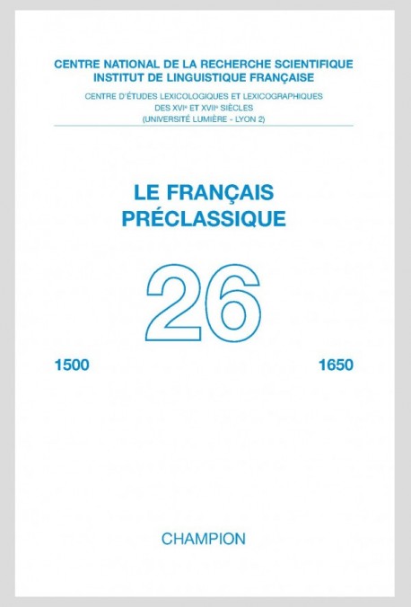 LE FRANÇAIS PRÉCLASSIQUE 26